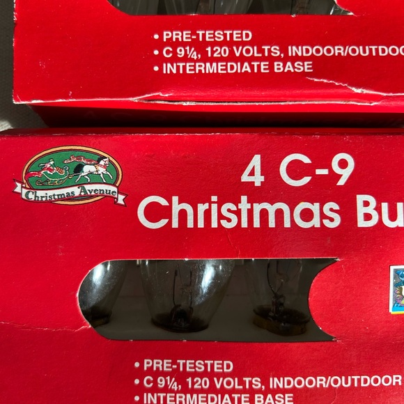 7 pks of 4 ea C-9 Clear transparent Christmas Replacement Bulbs indoor/Outdoor - Picture 5 of 6